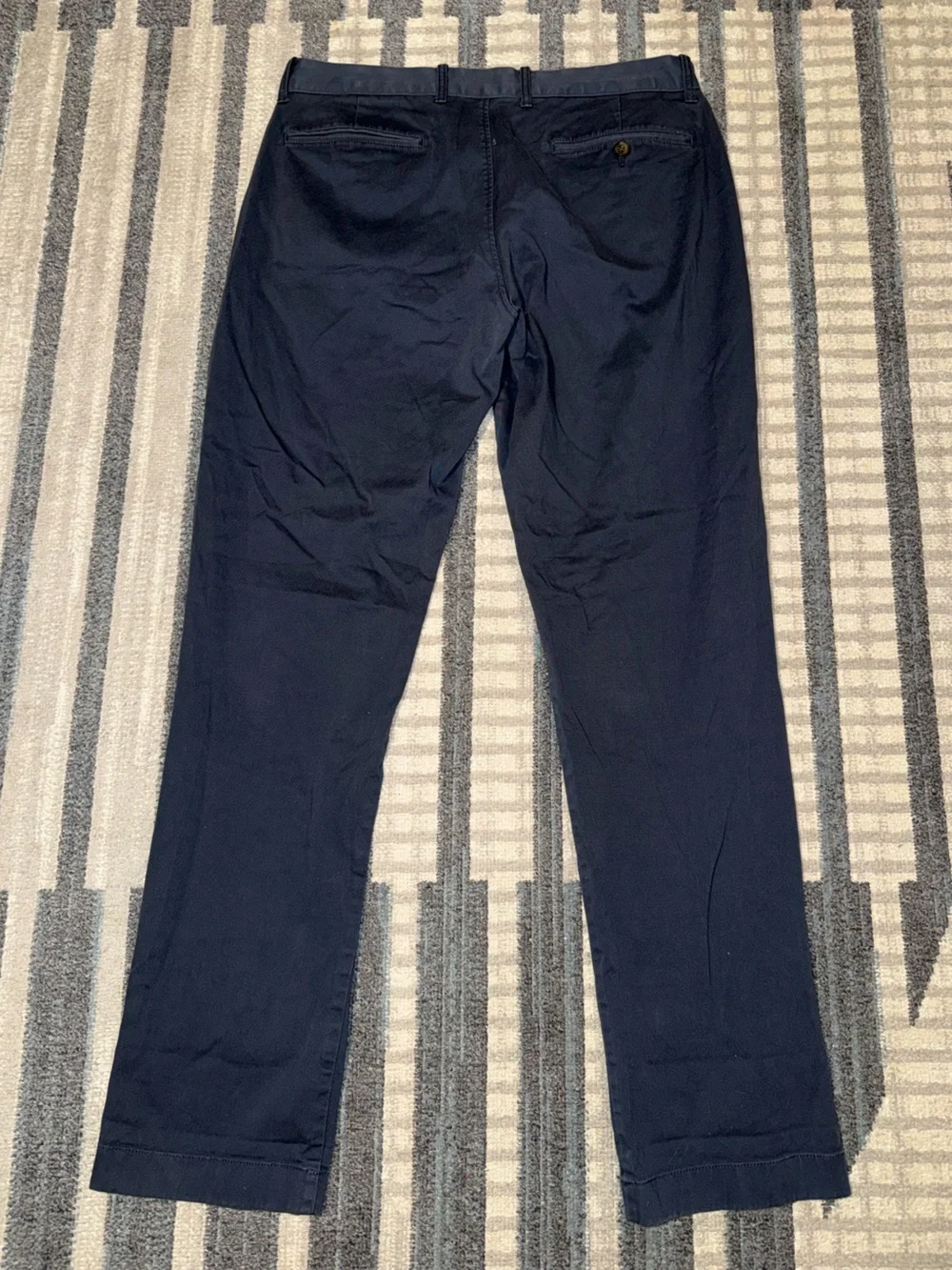 J.Crew Flex Men's Navy Casual Chino Pants 32x34 Straight Leg Flat Front
